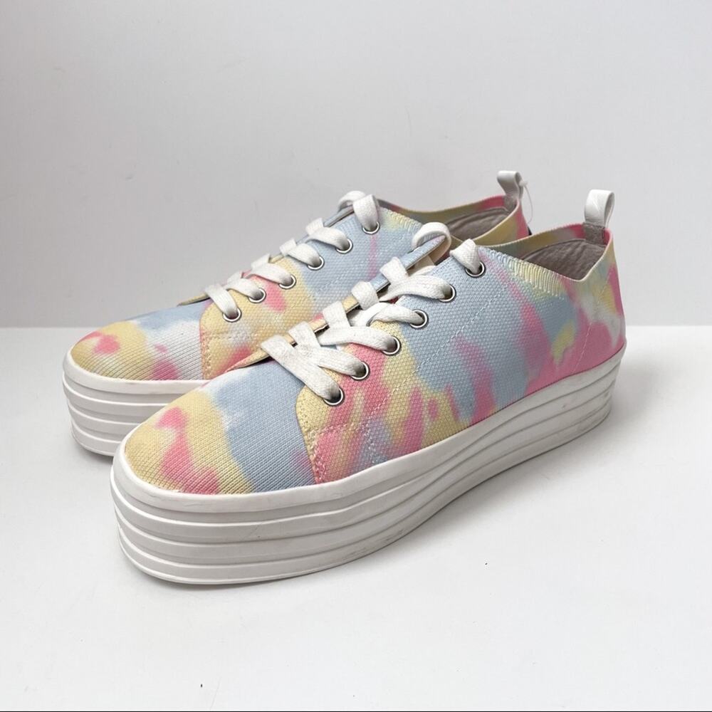 Gianni Binni Platform Lace Up Sneakers Tie Dye Multi Color 8M - Picture 15 of 16